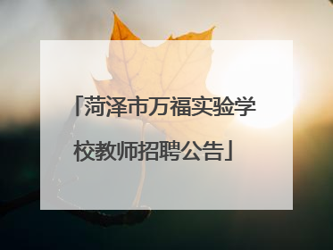 菏泽市万福实验学校教师招聘公告